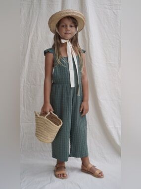 House of Paloma Girls Green Wide-Leg Jumpsuit 7y